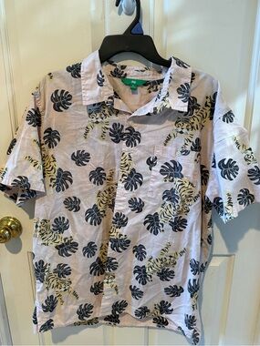 DIP Casual Short-Sleeve Tiger Print Shirt - Light Pink